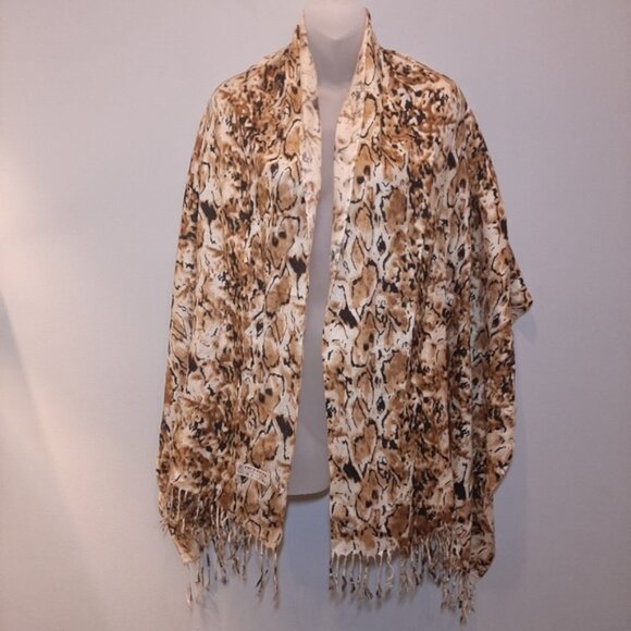3/$20 TANGREN 100% Pashmina Scarf Python Snake Print Fringed Wrap Shawl - Picture 2 of 12